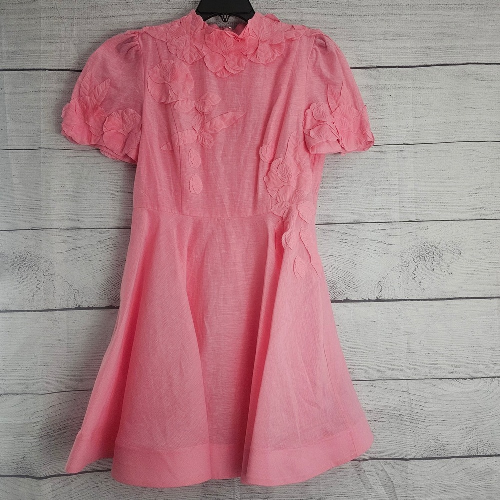 Antonio Melani Size 10 Iris 3-D Floral Dress - Taffy Pink *spots* NWT $299 1214